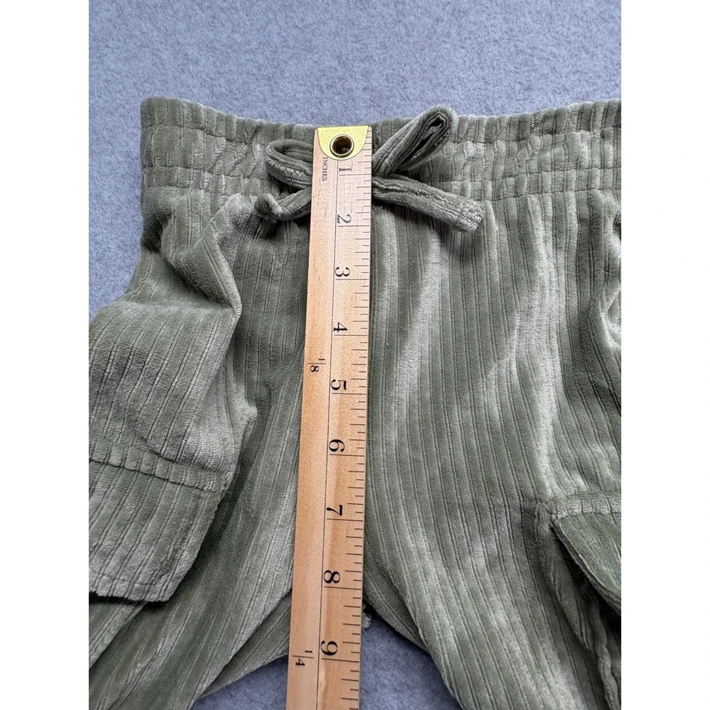 NYC Girls 4T Sage Green Ribbed Velour Tracksuit‎ Zip Hoodie Cargo Joggers Set